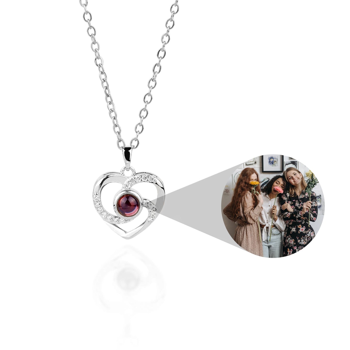 Personalized Pave Photo Necklace