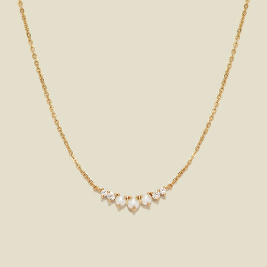 Personalized Crescent Pearl Necklace