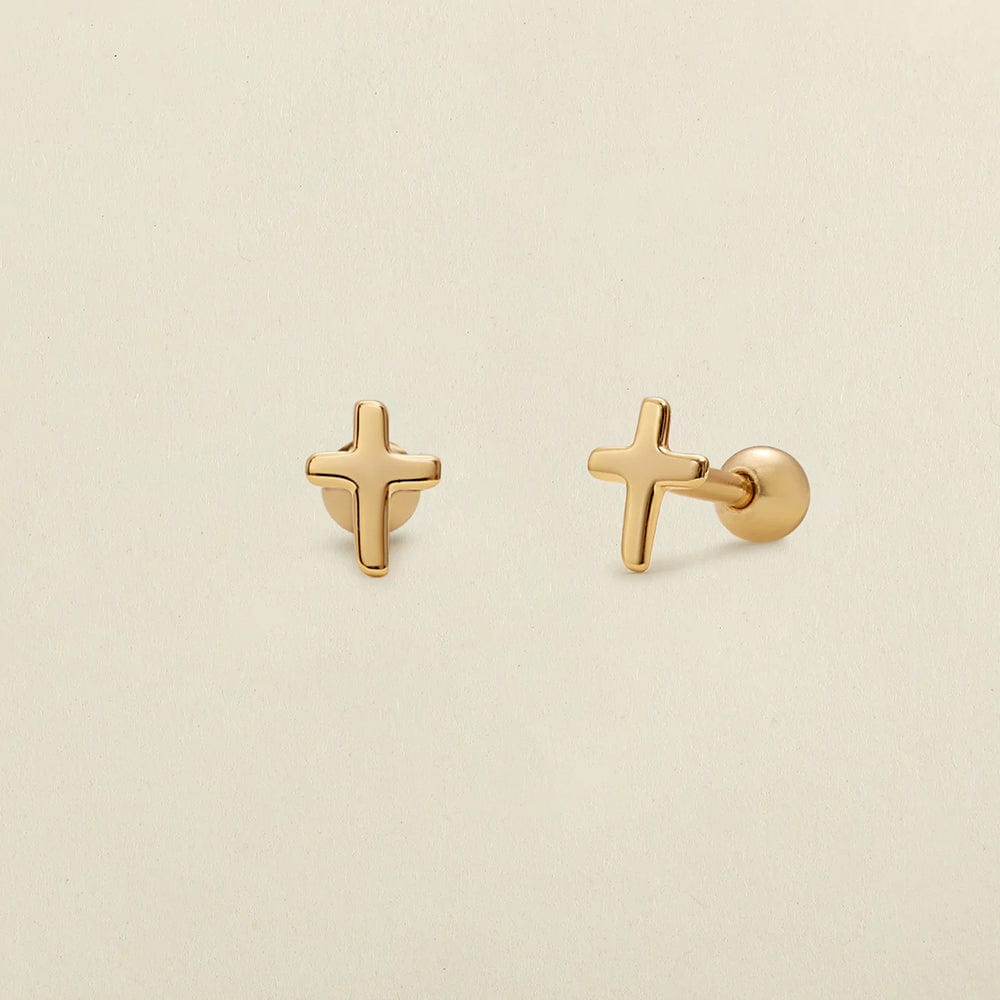 Personalized Cross Stud Earrings