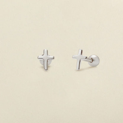 Personalized Cross Stud Earrings