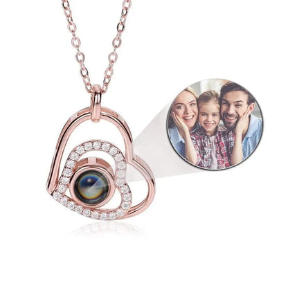 Personalized Heart Drop Projection Necklace