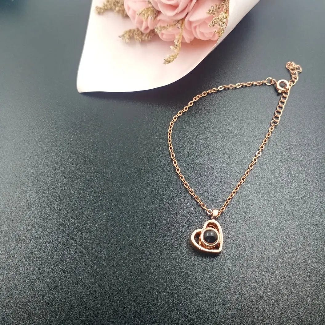 Personalized Heart Drop Projection Necklace