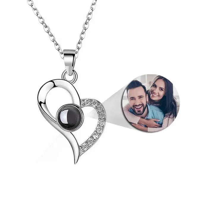 Personalized Heart Drop Projection Necklace