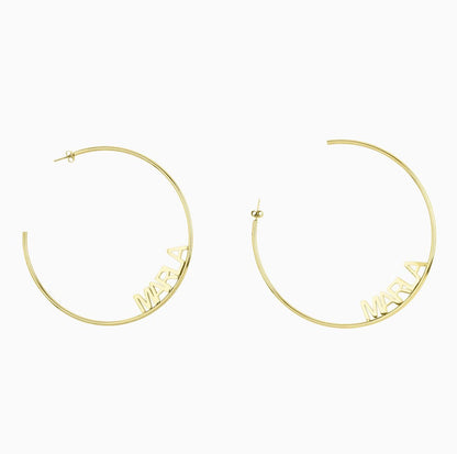 Custom Name Hoop Earrings