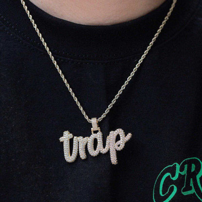 Personalized Pave Font Necklace