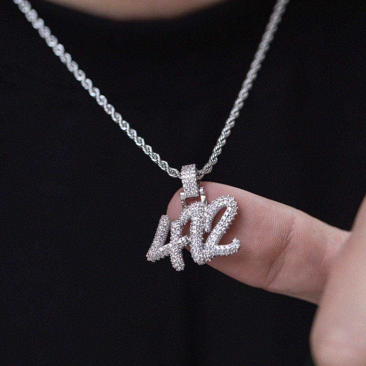 Personalized Pave Font Necklace