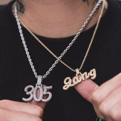 Personalized Pave Font Necklace