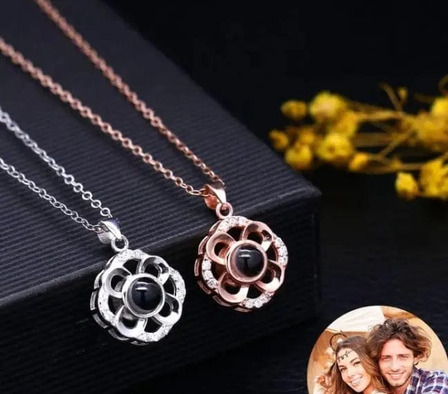 Personalized Photo Projection Clover Necklace