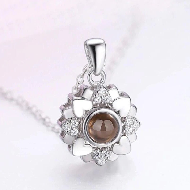 Personalized Heart Flower Projection Necklace