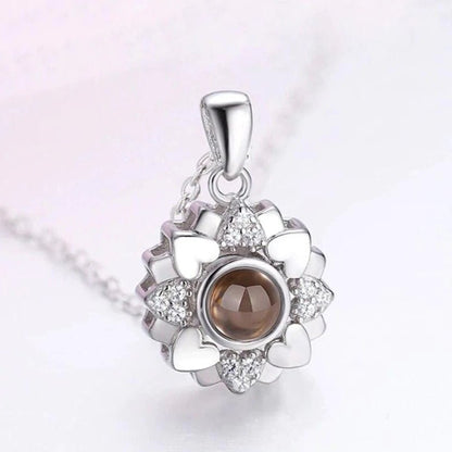 Personalized Heart Flower Projection Necklace