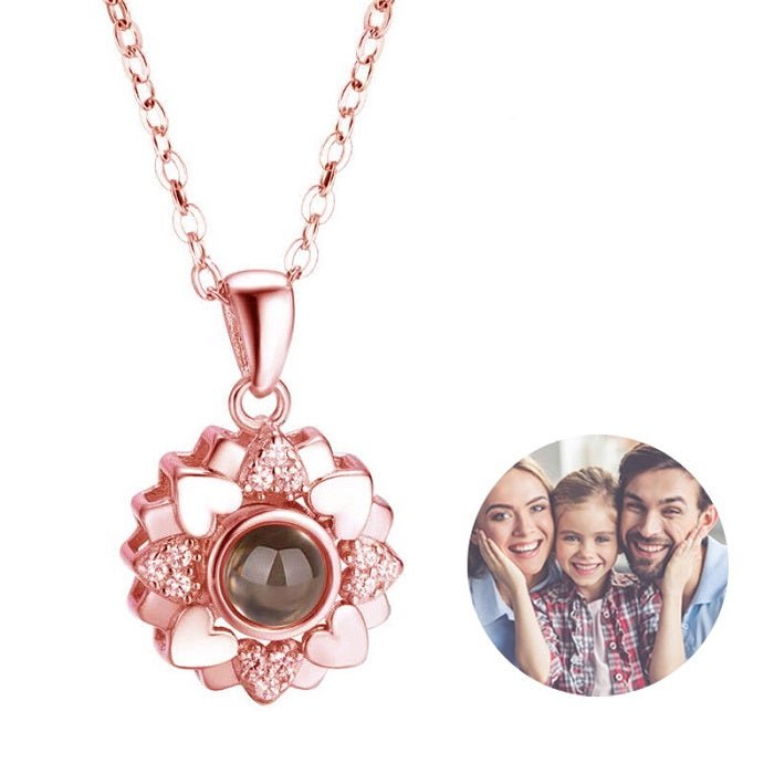 Personalized Heart Flower Projection Necklace