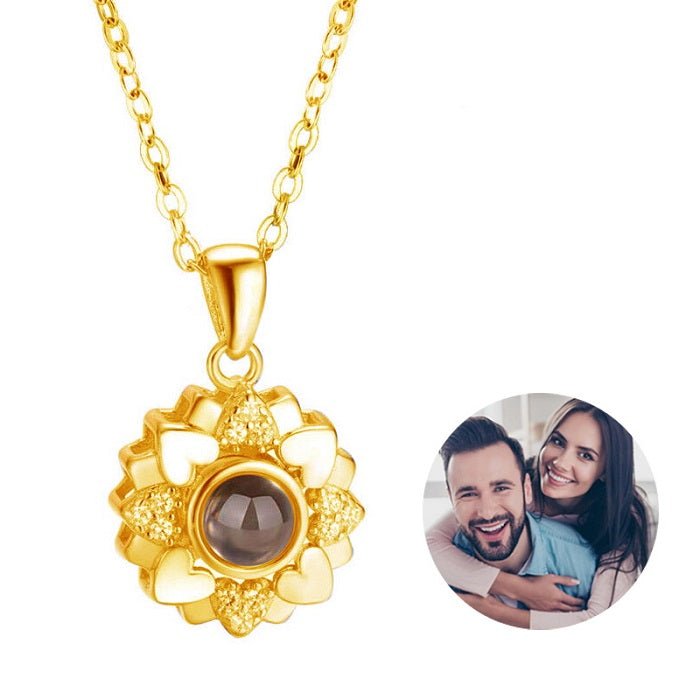 Personalized Heart Flower Projection Necklace