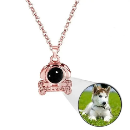 Personalized Dog Bone Photo Necklace