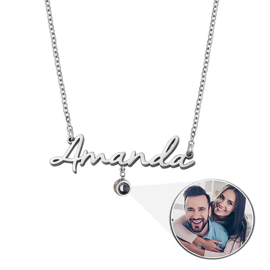 Personalized Photo Projection Zircon Necklace