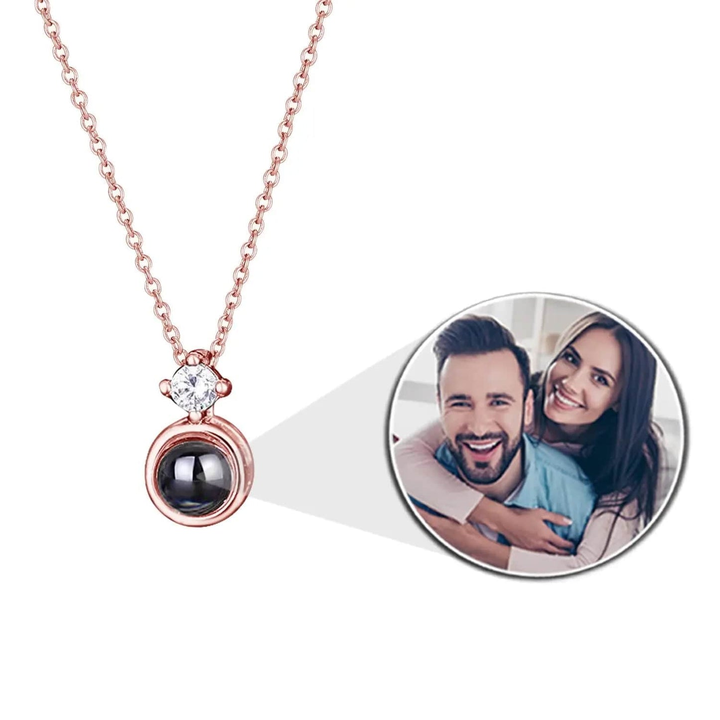 Personalized Photo Projection Diamond Necklace