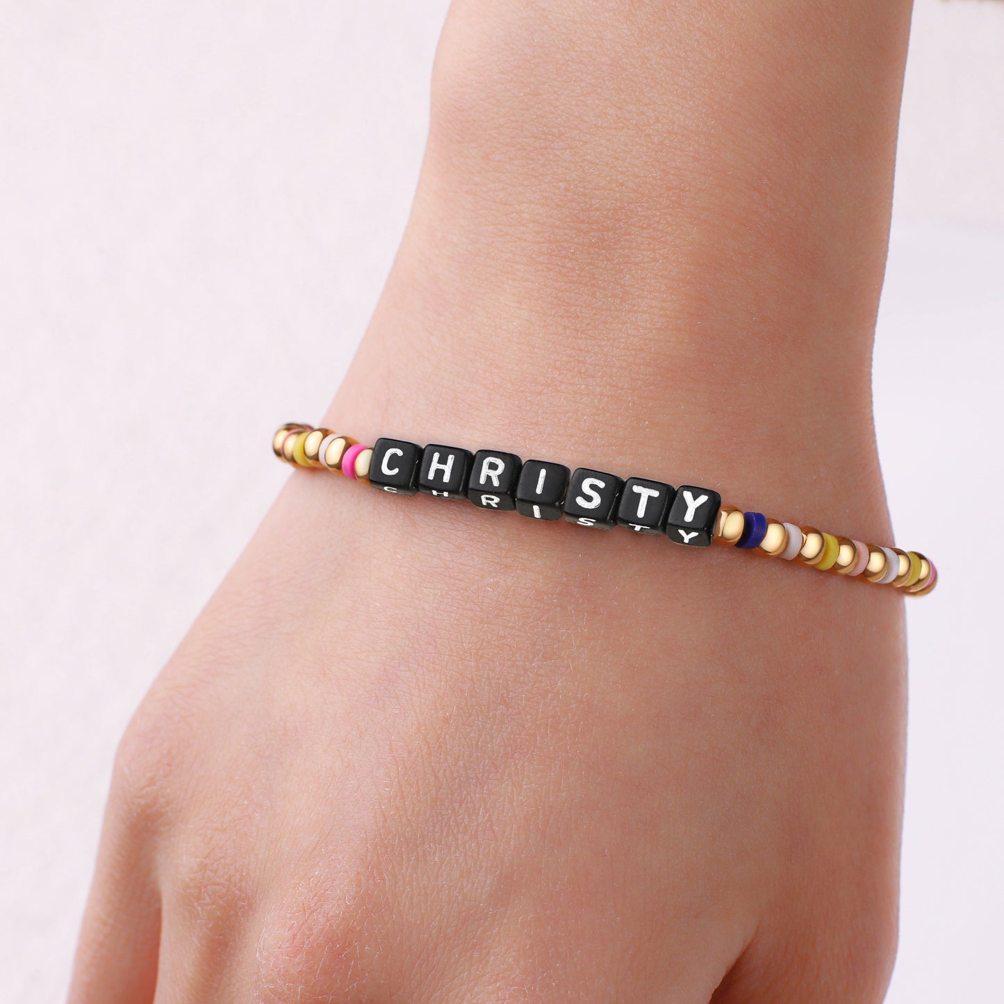 Personalized Waterproof Gold Rainbow Bracelet