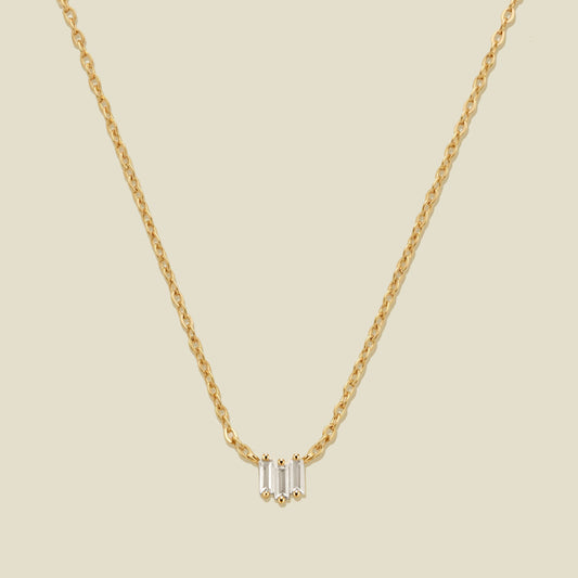 Personalized CZ Baguette Necklace