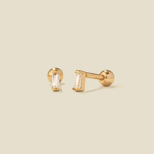 Baguette CZ Stud Earrings