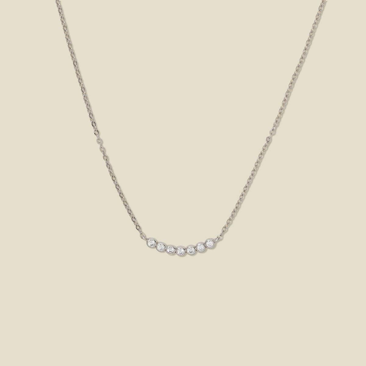 Customized CZ Crescent Necklace