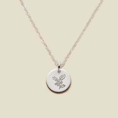 Personalized December Flower Necklace