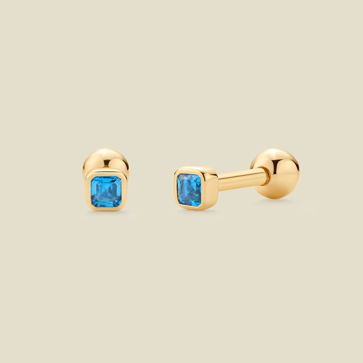 Custom December Birthstone Stud Earrings