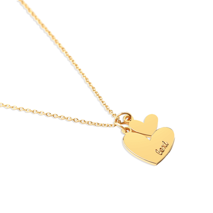 Customized Double Heart Name Necklace