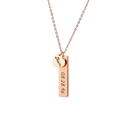 Personalized Engraved Heart Pendant Necklace