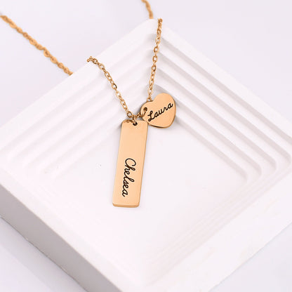 Personalized Engraved Heart Pendant Necklace