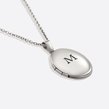 Personalized Oval Photo Locket Necklace