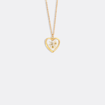 Pressed Flower Heart Locket