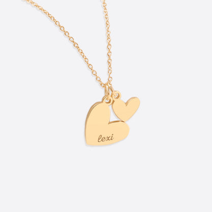 Customized Double Heart Name Necklace