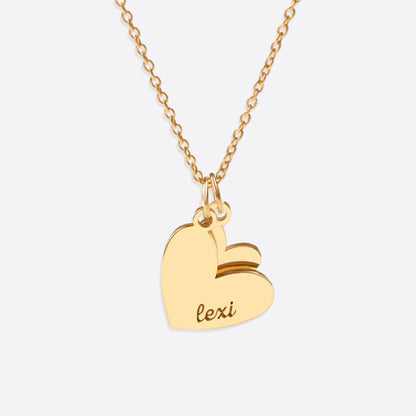 Customized Double Heart Name Necklace