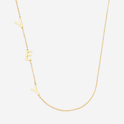 Custom Asymmetrical Initials Necklace