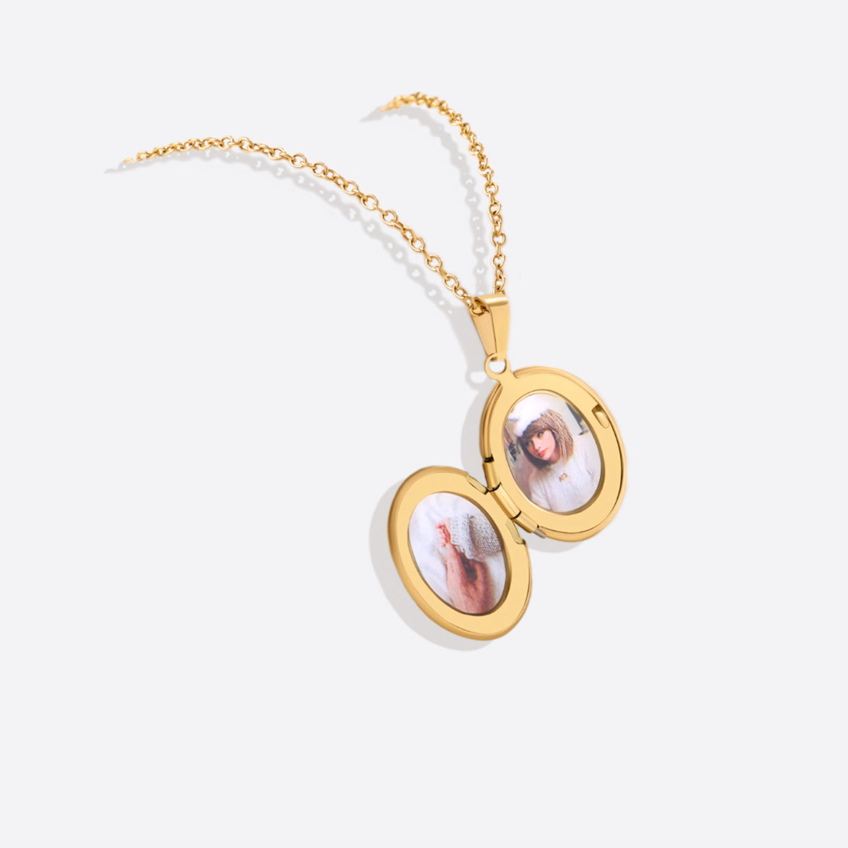 Personalized Oval Photo Locket Necklace