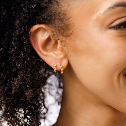 Personalized Gemini Huggie Hoop Earrings