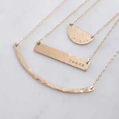 Hammered Half Moon Necklace