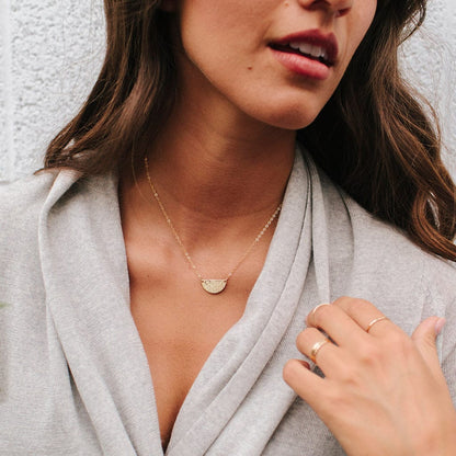 Hammered Half Moon Necklace