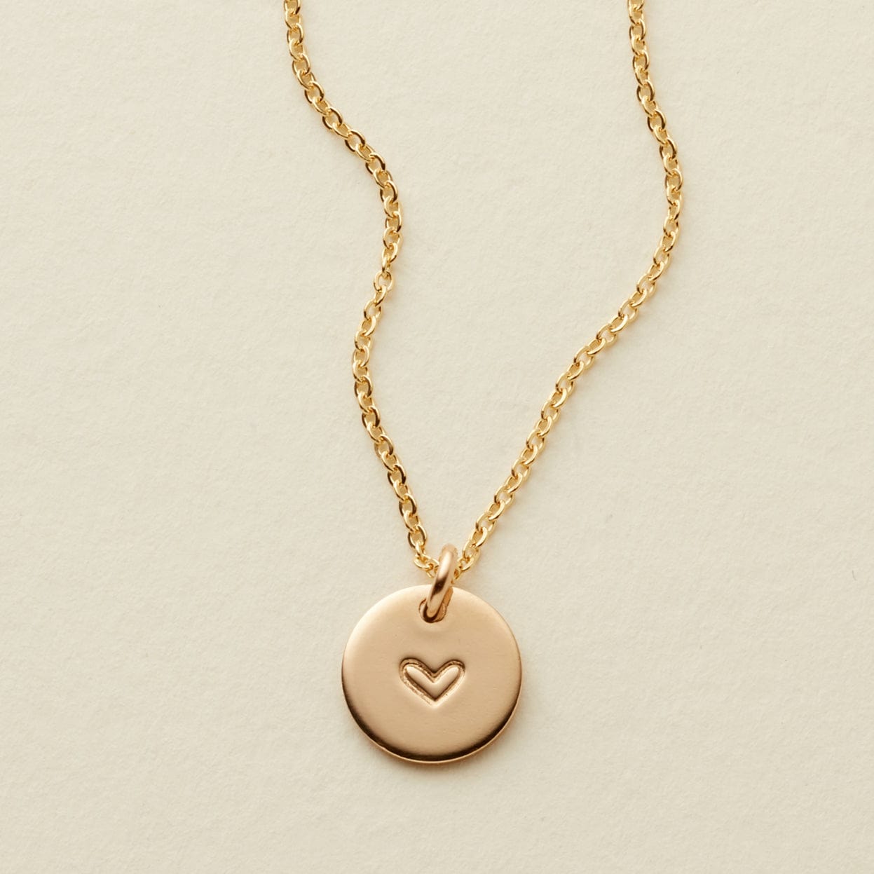 Personalized Heart Disc Necklace