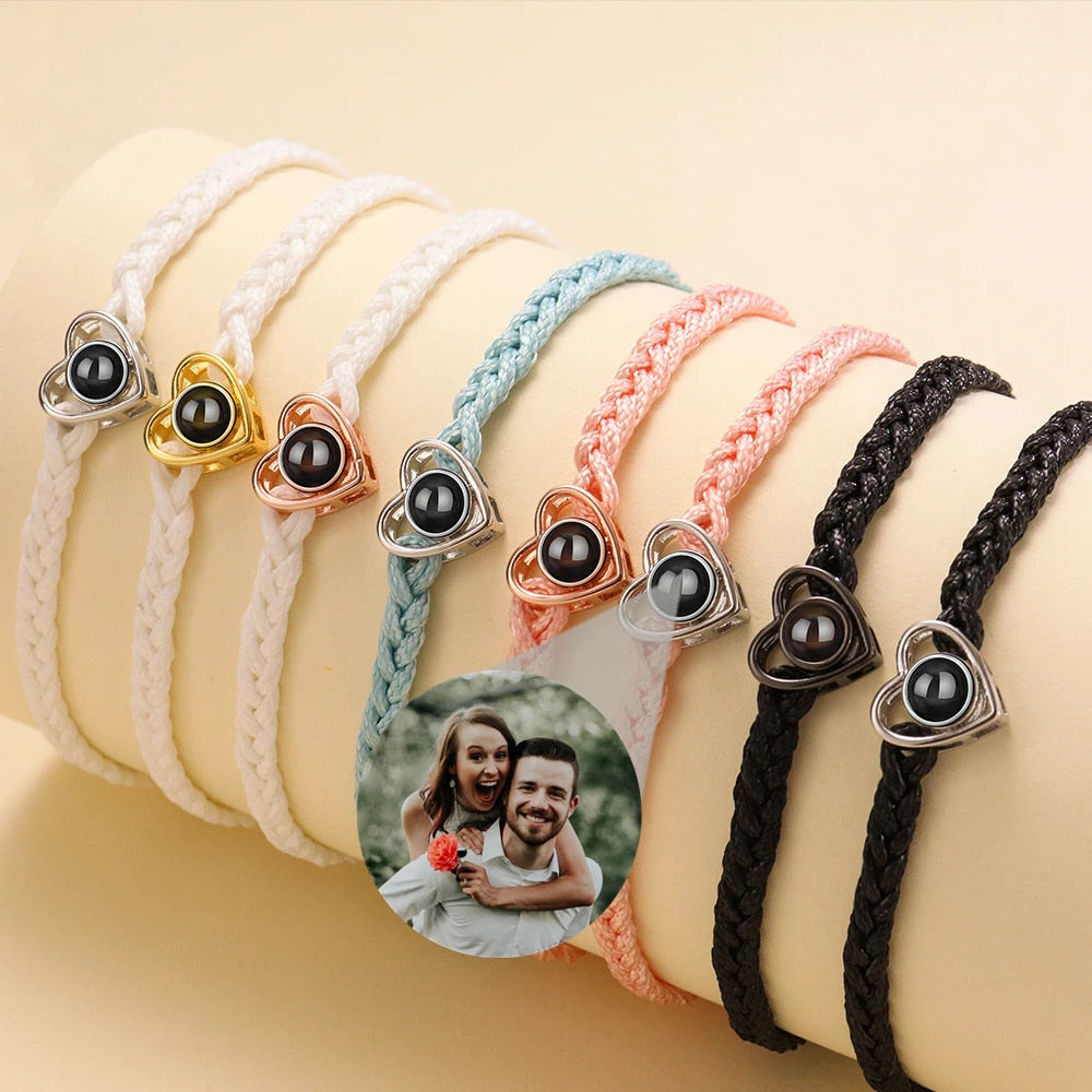 Adjustable Heart Photo Bracelet