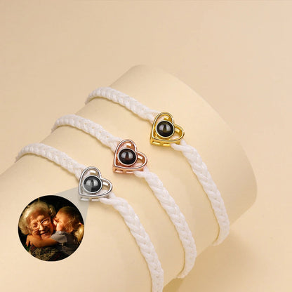 Adjustable Heart Photo Bracelet