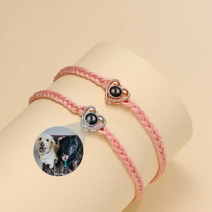 Adjustable Heart Photo Bracelet