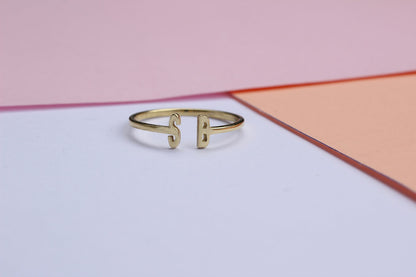 Dainty Sterling Silver Personalized Initials Ring