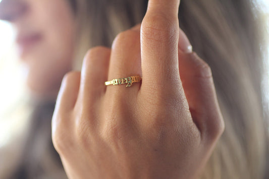 Personalized Gothic Sterling Silver Name Ring