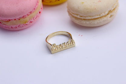 Dainty Sterling Silver Custom Name Ring