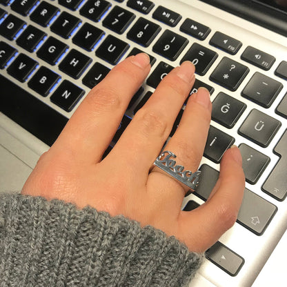 Dainty Sterling Silver Custom Name Ring