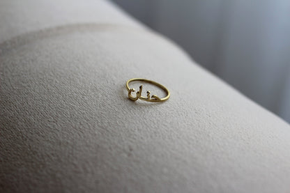 Dainty Custom Arabic Name Silver Ring