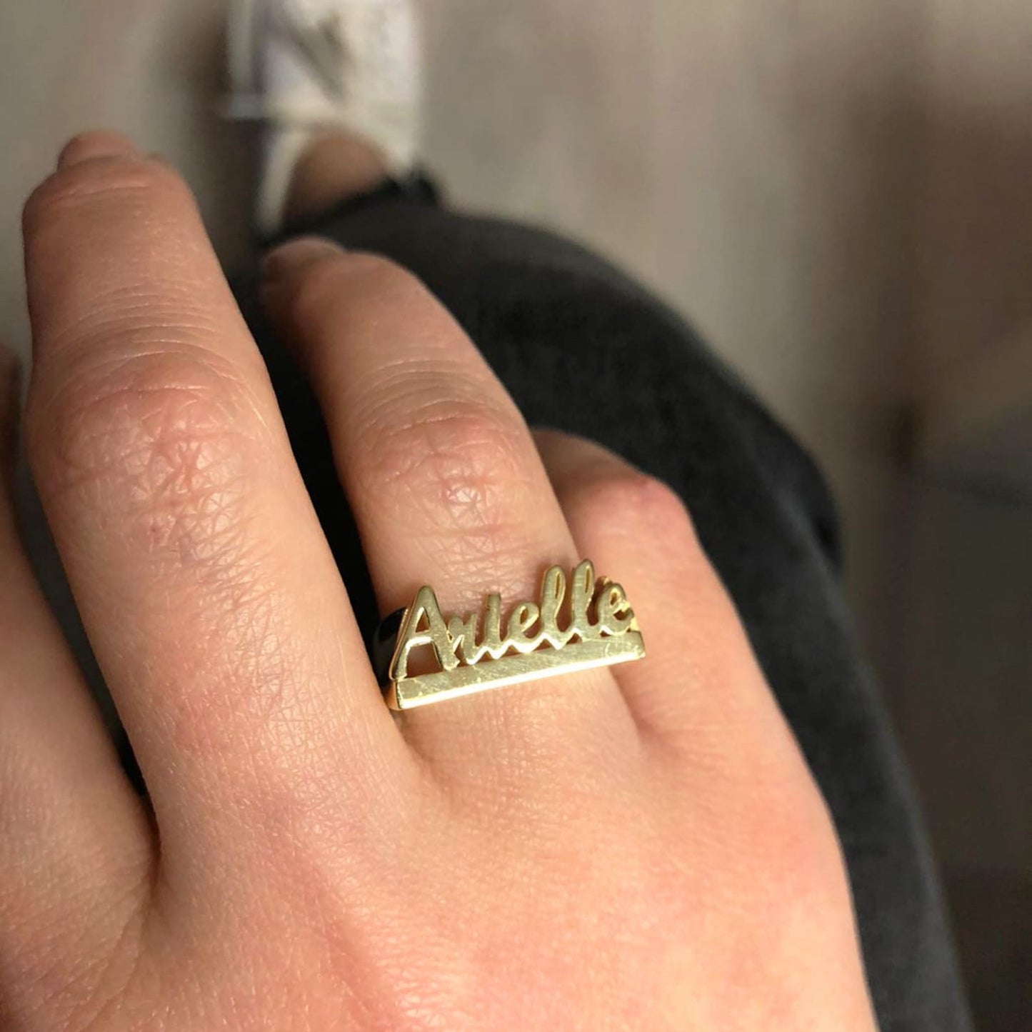 Dainty Sterling Silver Custom Name Ring