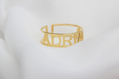 Dainty Silver Personalized Name Ring Design