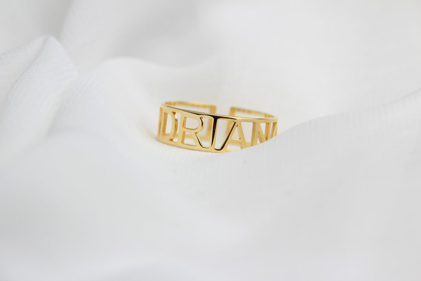 Dainty Silver Personalized Name Ring Design