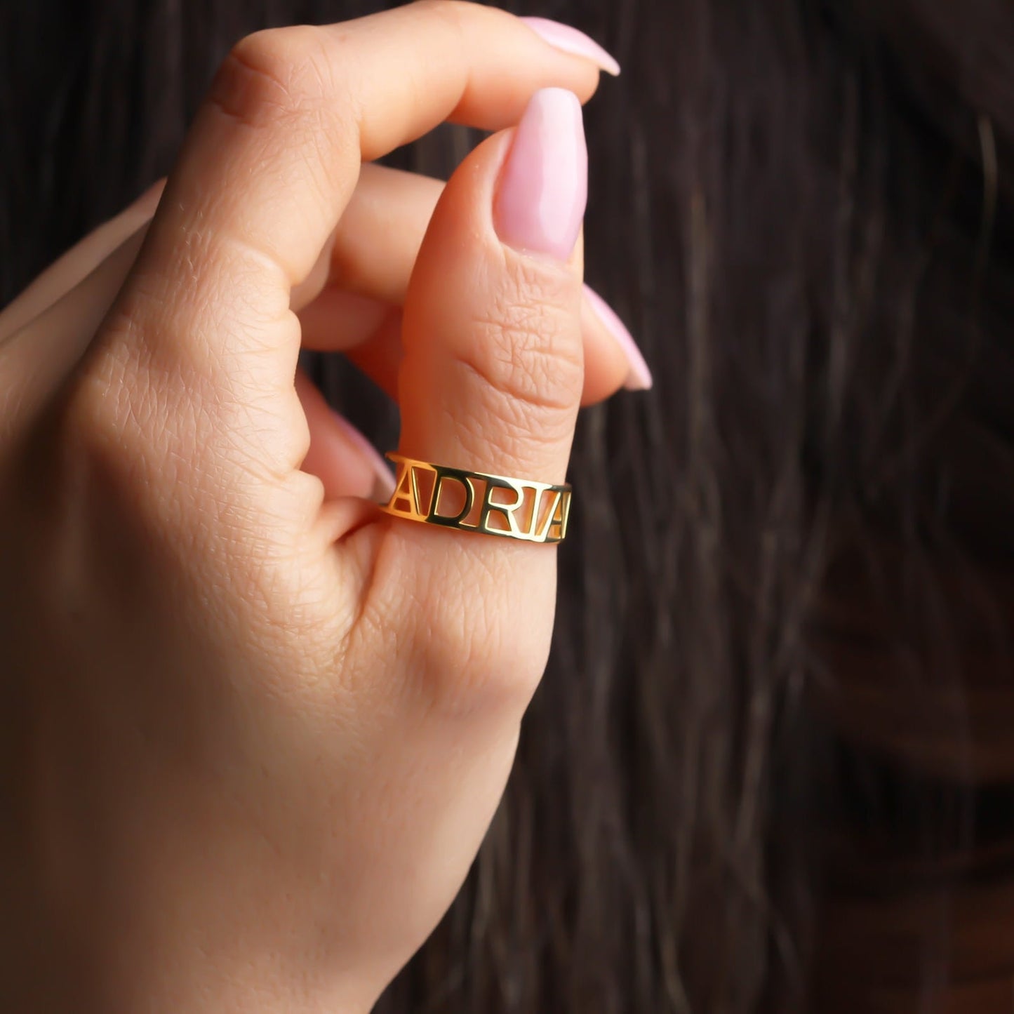 Dainty Silver Personalized Name Ring Design